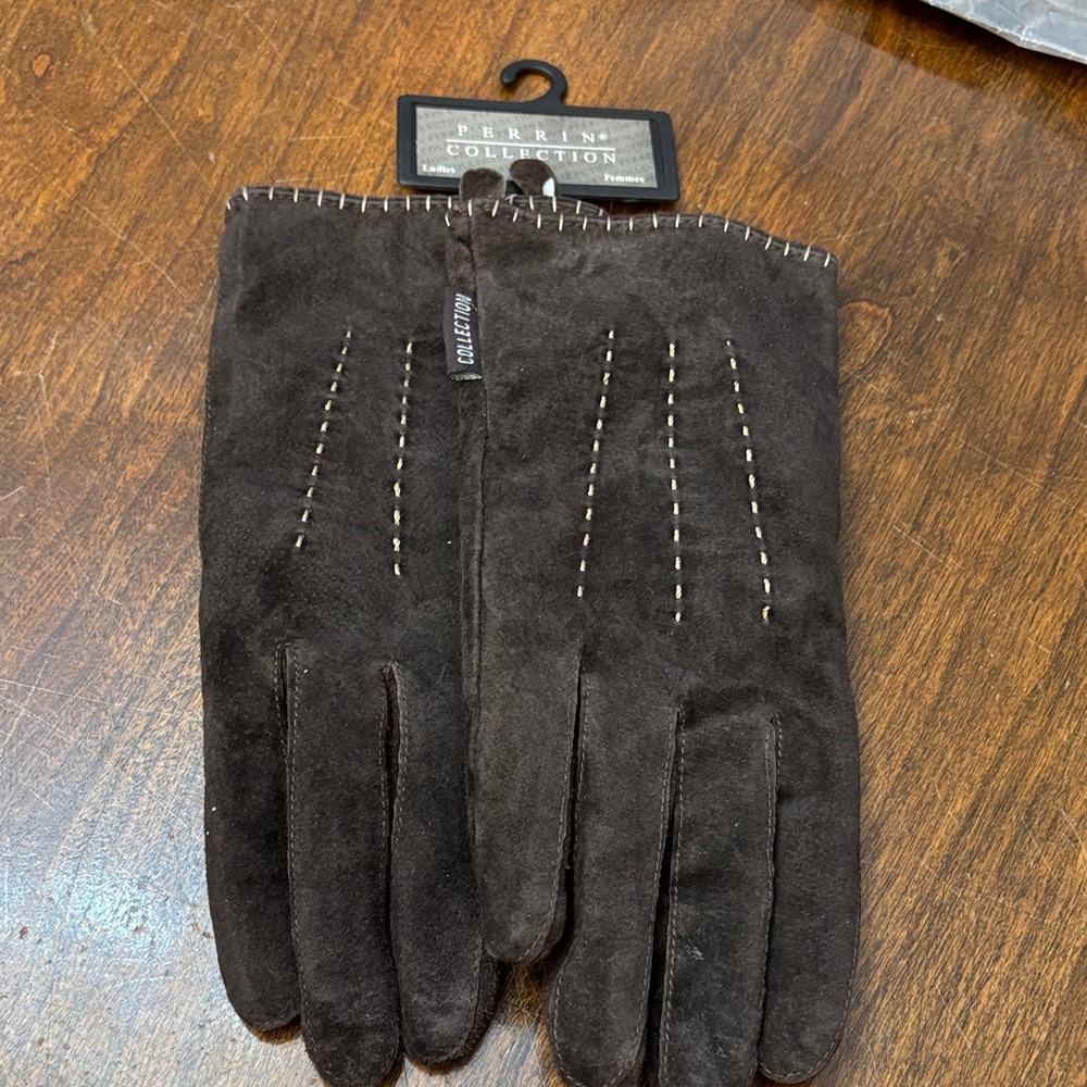 Women's Elegant Brown Suede Gloves